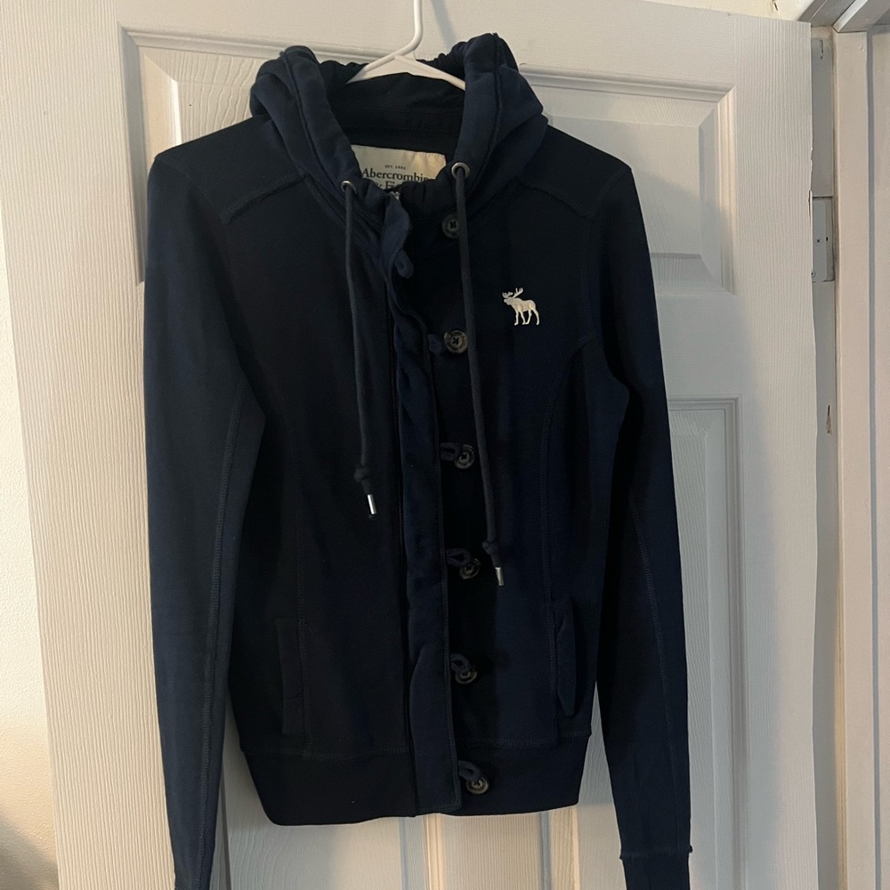 Abercrombie And Fitch Jacket Sweatshirt Navy Blue